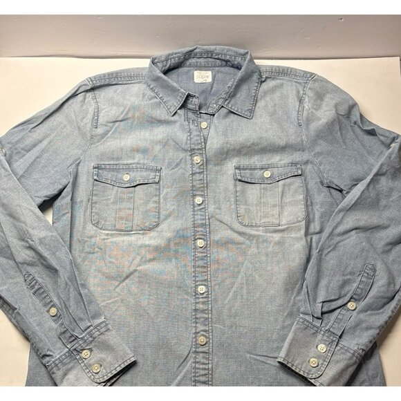 J. Crew Chambray Button Up Shirt & Coral Vintage Cotton Tee Women's Medium - Picture 7 of 8